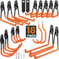 HUPBIPY 18 Pack Garage Hooks Heavy Duty, Wall Mount Ladder Hooks - color: 18 Pack Orange