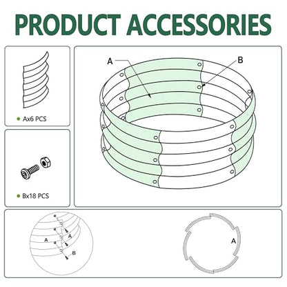 3PCS 4x4x1FT Galvanized Metal Raised Garden Bed,Outdoor Planter Box for Vegetables - size: 4x4x1(3PCS)