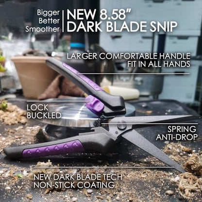 Buds Leaf Stem Fruit Flower Garden Scissors Non-stick Resin Resist Blade 8.58" Precision Micro-Tip Pruning Shears Bigger Grip Pruner Snips Effort-saving Ergonomical Gardening Trimming Scissors