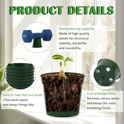100 Pack 2.5 Inch Small Plant Pots, Plastic Nursery Pots for Plants - color: Green, size: 2.5Inch-100P