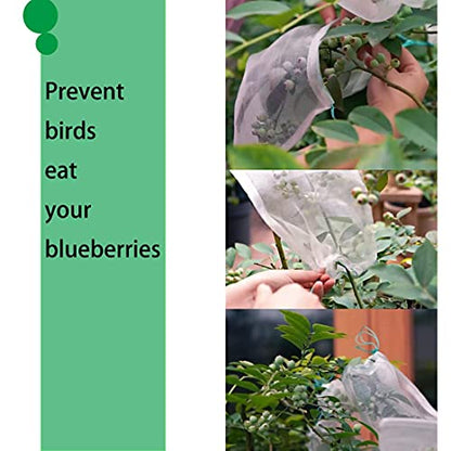 Belit 25 Pcs Net Bags Grapes Protection Bags with Drawstring Nylon Mesh Reusable Fruit Bags for Fruit Trees Vegetables (11.8"x7.8") - size: 25psc 11.8"x7.8"