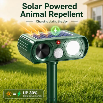 Solar Ultrasonic Animal Repellent Outdoor, Deer Repellent Devices