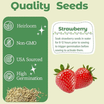 Strawberry Seed pod Kit for Hydroponics Compatible with Aerogarden, Includes Seed, Grow Sponges, Baskets, Domes, A&B Plant Food - Hydroponics Supplies for Most Brands 8-POD - style: Strawberry