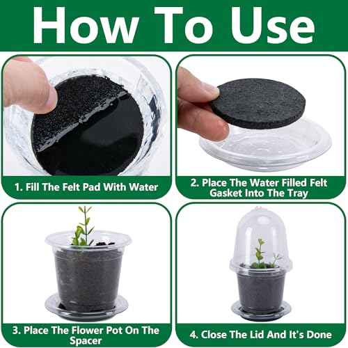 EBaokuup 20 Pack Self Watering Seed Starter Pot, 3 Inch Automatic Watering Plant Nursery Pots with Humidity Dome, Self Watering Nursery Pots for Potted Plants Seed Germination - color: 20 Pack-clear