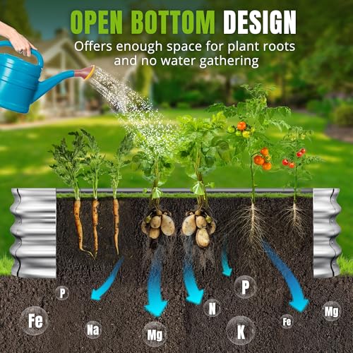 1Pcs Galvanized Raised Garden Bed 4x2x1 FT Metal Planter Box Silver - color: Silver, size: 4x2x1FT