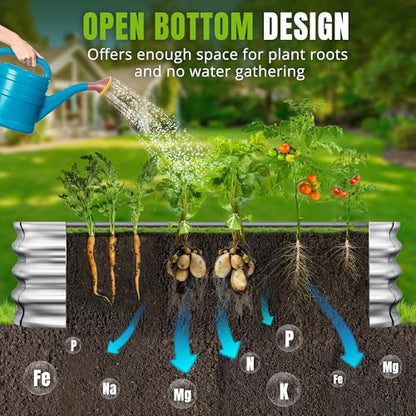 1Pcs Galvanized Raised Garden Bed 4x2x1 FT Metal Planter Box Silver - color: Silver, size: 4x2x1FT