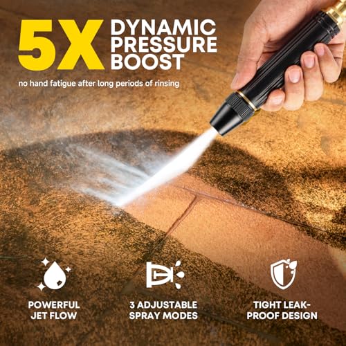 LusterAce High Pressure Hose Nozzle, Adjustable Garden Hose Spray Nozzle for Watering Plants, Patio Cleaning and Car Washing, 2 Pack