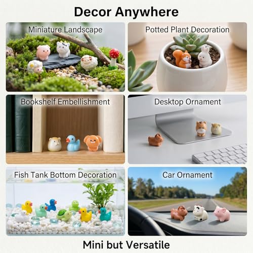 Zerobe 40Pcs Mini Farm Animal Figurines: Resin Fairy Garden Accessories - color: Farm