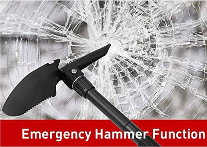 HongK- Multi-functional Military Folding Shovel Survival Spade Emergency Garden Camping - color: Black, size: Small Size