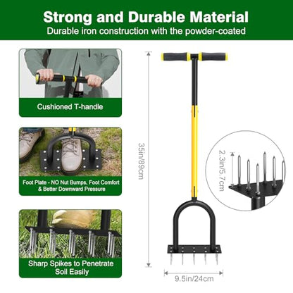 Lawn Aerator Tool - Grass & Soil Aerator for Lawn & Yard Care
