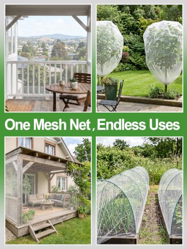 10x20ft Strong PP Nanocomposite Mosquito Net Garden Netting, White - color: White, size: 10x20 FT