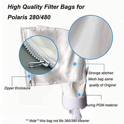 Pool Spa Part Nylon Mesh Pool Cleaner All Purpose Bag - size: 2 pack zipper bag