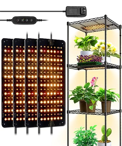 Barrina Grow Lights Panel for Indoor Plants, 4 x 10W Ultra-Thin Plant Light - size: 4 Pack