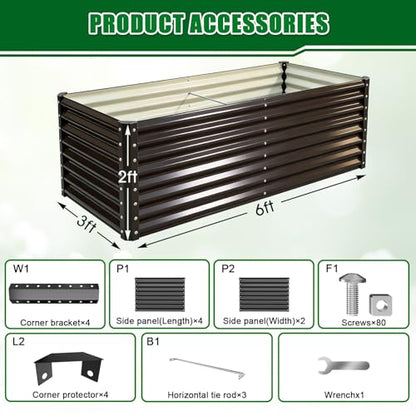 6x3x2ft Raised Garden Bed, Deep Root Planter Box, Black,1 Pack - size: 6x3x2FT-Black