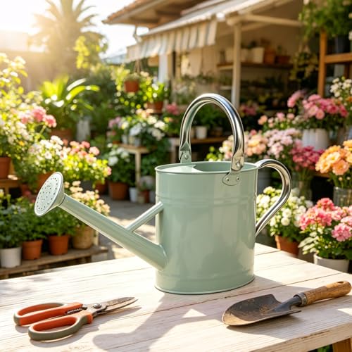 1 Gallon Watering Can for Outdoor&Indoor Plants，Cream Green - color: Cream Green