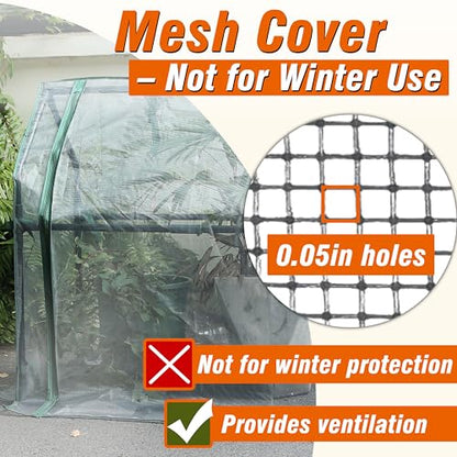 Gardzen Mini Greenhouse with Mesh Cover 36.2"(L) x18.9(W) x33.3(H) - size: 36”(L) x18”(W) x33”(H)