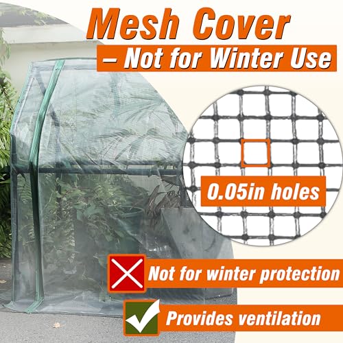 Gardzen Mini Greenhouse with Mesh Cover 36.2"(L) x53.3(W) x66.1(H) - size: 36”(L) x53”(W) x66”(H)