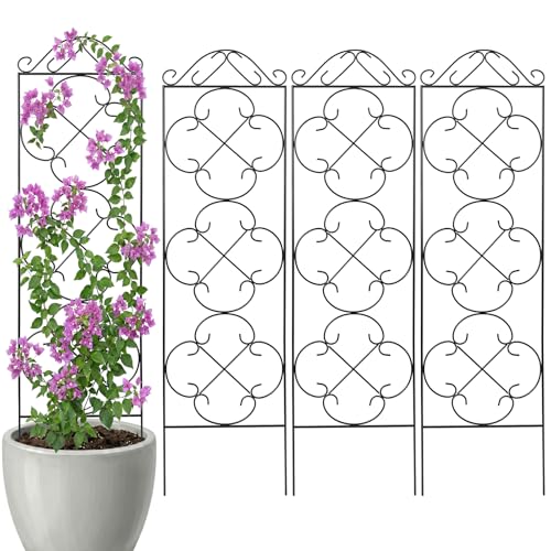 Thealyn 4 Pack 56" x 13.8" Metal Trellis for Potted Plants and Planters - size: 56 inch