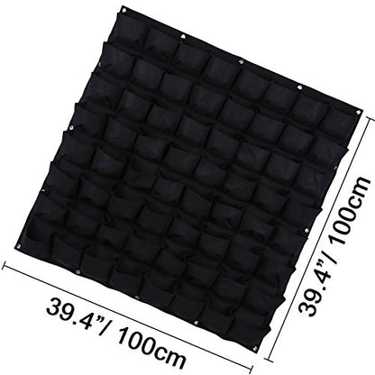 Ogrmar 64 Pockets Wall Planter Breathable Vertical Garden Planter Grow Bag - size: 64 Pockets