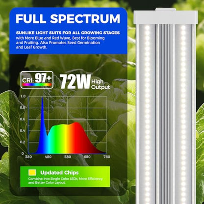 Barrina TX72 4FT LED Grow Light, 288W (4 x 72W), 5000K Daylight - color: 5000K, size: 4FT-72W-4P