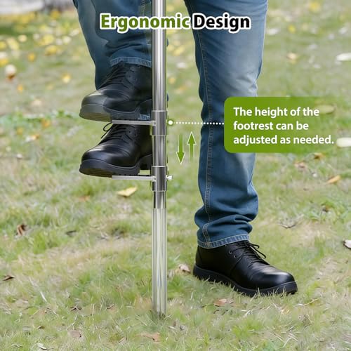 SPECILITE 36" 304 Stainless Steel Soil Sampler Probe with Bags, Weed Puller