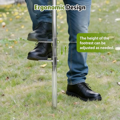 SPECILITE 36" 304 Stainless Steel Soil Sampler Probe with Bags, Weed Puller