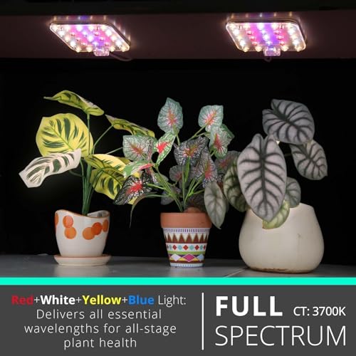 Under Shelf Grow Light, Auto Timer, Dimmable, Pinkish White, 1-Pack - color: Pinkish White