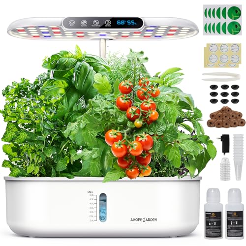 Ahopegarden Hydroponics Growing System: 12 Pods with Smart Env.Detection - color: White