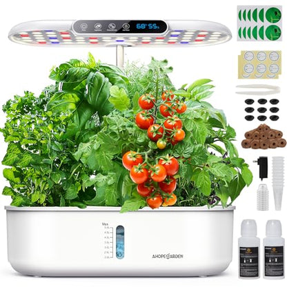 Ahopegarden Hydroponics Growing System: 12 Pods with Smart Env.Detection - color: White