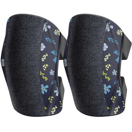 Garden Knee Pads for Women, Lightweight Waterproof KneePads for Gardening, Anti Slip Leather Foam Padding Kneeling Pads for Flooring and Carpet Cleaning, House work, Gardening Maintain, Knee Protector, Blue Flower - color: Blue Flower