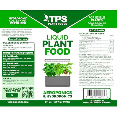 Liquid Plant Food - Fertilizer for AeroGarden & Hydroponic Systems, 1 Gal - size: 128 fl oz