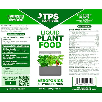 Liquid Plant Food - Fertilizer for AeroGarden & Hydroponic Systems, 1 Gal - size: 128 fl oz