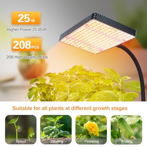 FECiDA High Output Tall Grow Lights for Indoor Plants with Stand and Timer - size: 1-Head