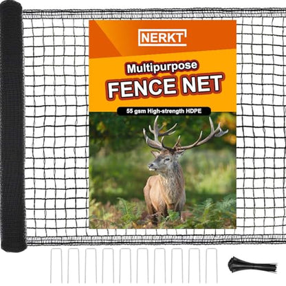 Deer Fence Netting, 55gsm Plastic Temporary Mesh Fencing, 7x50ft - size: 7 x 50 Feet