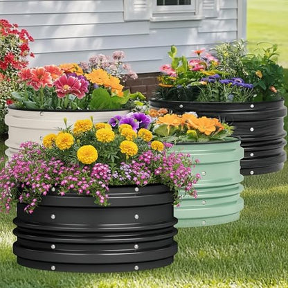 WORKPRO 3PK 2x2x1ft Outdoor Galvanized Raised Garden Bed Kit - color: Black