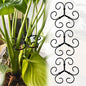 4PCS Metal Heart Stakes for Indoor Plants, 4.1 * 3.7 in Stackable Monstera Stem Support Hook for Growth, Stabilizer for Leaves & Adjustable Clamp Set Accessories for Climbing Plants (Heat) - style: C 4.1 * 3.7 in