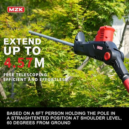 MZK 20V 23-Inch Cordless Hedge Trimmer with 2 x 4Ah Batteries - size: 23 inch