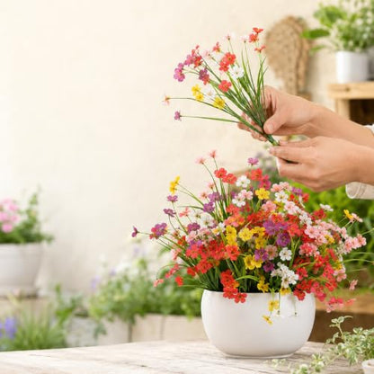 Artificial Flowers 24 Pcs, Multiple Styles with Monkey Grass & Eucalyptus - color: 6 Colors Monkey Grass + Eucalyptus