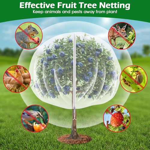 10'x10' Fruit Tree Netting Cover with Zipper and Drawstring