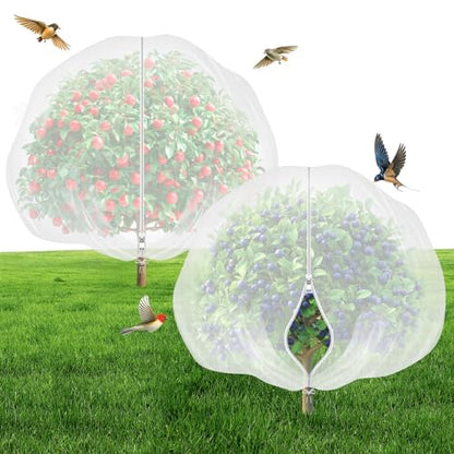 8'x8' Fruit Tree Netting with Zipper & Drawstring(2 Pack) - size: 8'x8' Tree Bag