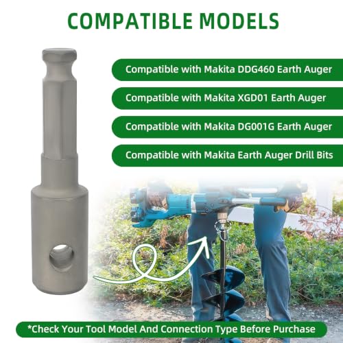 327687-6 Earth Auger Bit Adapter D Compatible with Makita