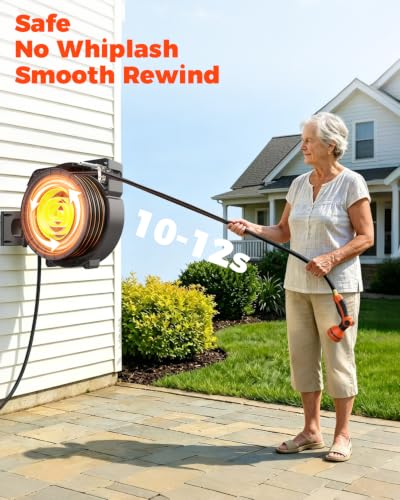 5/8 in 115 ft Retractable Garden Hose Reel with 9-Pattern Sprayer Nozzle