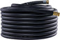 Guitrees Garden Hose 100FT x 3/4”, Heavy Duty Rubber Hose, Water Hose with Five-Layered Braiding, Male Female Fittings, 1000PSI Burst, 300PSI Working (Black) - color: Black, size: 3/4 100FT Male to Female