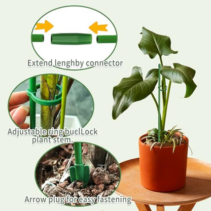20 Pcs Plant Support Stakes, 12.83 inch Indoor Plant Stakes Adjustable
