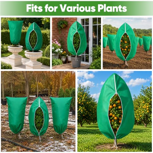SPORTYOUTH 4 Pack Plant Covers Freeze Protection Frost Blankets 47.2"x72" - size: 47”x72"-4P