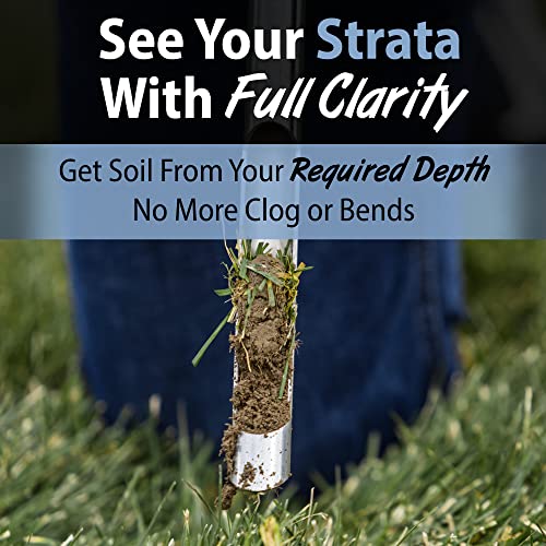 Soil Probe with Small Soil Sampler Bags. 12" Soil Sample Probe Rod. Patent Pending Ground Probe Design for Tidy Strata in Soil Test Sampling. - size: 12 Inch
