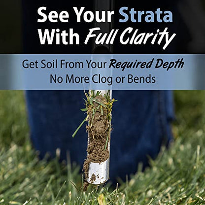 Soil Probe with Small Soil Sampler Bags. 12" Soil Sample Probe Rod. Patent Pending Ground Probe Design for Tidy Strata in Soil Test Sampling. - size: 12 Inch