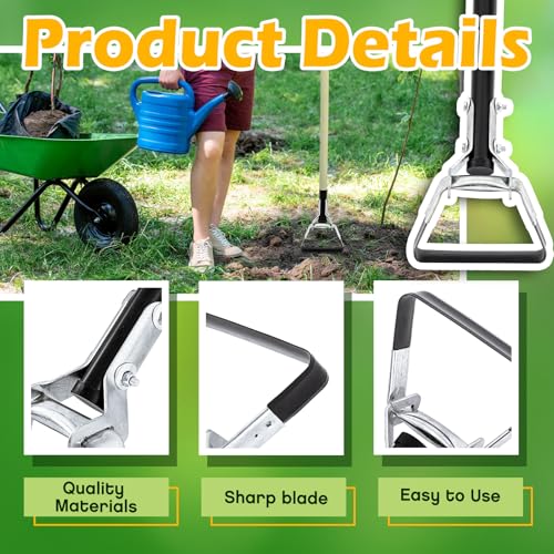 2 Pcs Garden Hula Hoes Stirrup for Weeding 5.7 x 3.9 Inches Replacement Heads Scuffle Loop Tools Scuffle Hoe Garden Tool with Blade for Lawn Yard Weeding Vegetable Garden