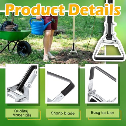2 Pcs Garden Hula Hoes Stirrup for Weeding 5.7 x 3.9 Inches Replacement Heads Scuffle Loop Tools Scuffle Hoe Garden Tool with Blade for Lawn Yard Weeding Vegetable Garden