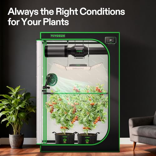 VIVOSUN 2x4 Smart PRO Grow Tent Kit with 2-in-1 Tunable 200W Spectrum LED - size: Plus 48"x24"x72"